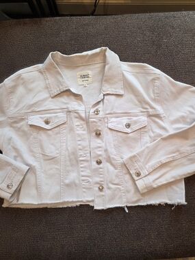 Almost Famous White Cropped Denim Jacket - Women's